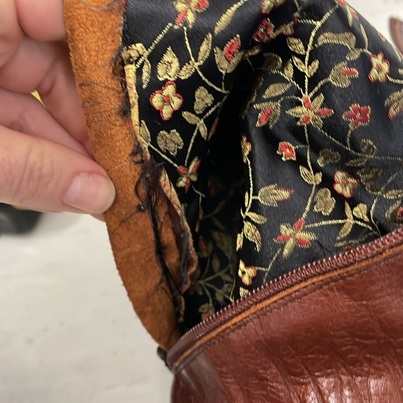 Baci, 7.5, Rockette red brown leather heeled boots with floral lining, vintage? - Picture 16 of 16